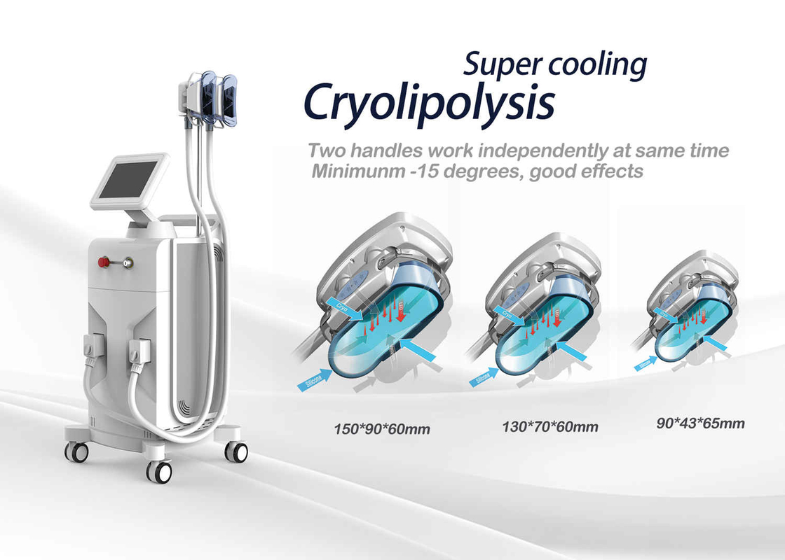 μηχανή 4 αδυνατίσματος W Cryolipolysis λαβές με 2 υδραντλίες για το αδυνάτισμα σώματος